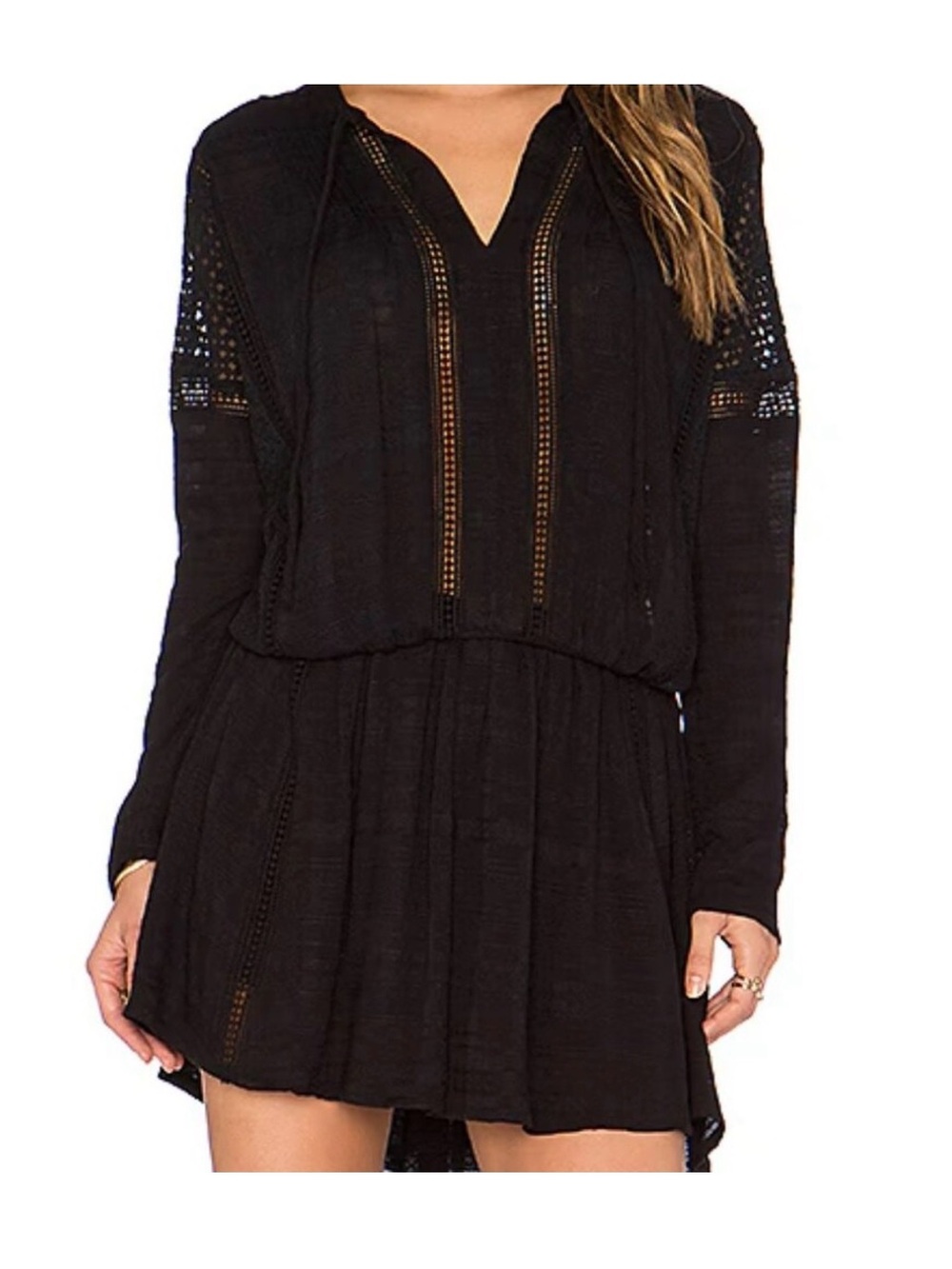 Free People Black Long Sleeve Dress